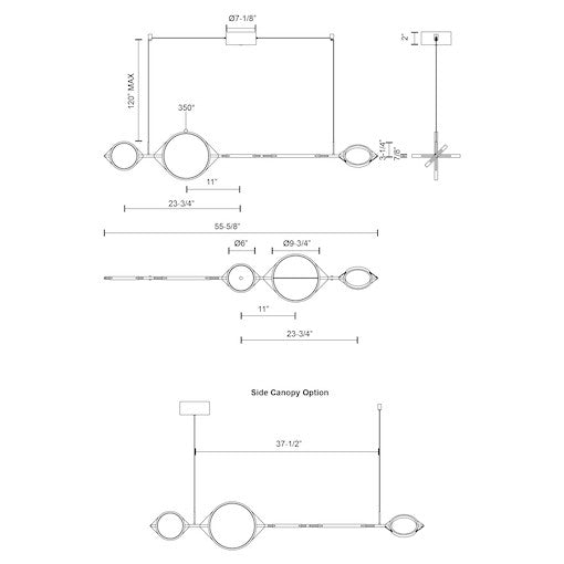 Serif 57-in Black LED Linear Pendant
