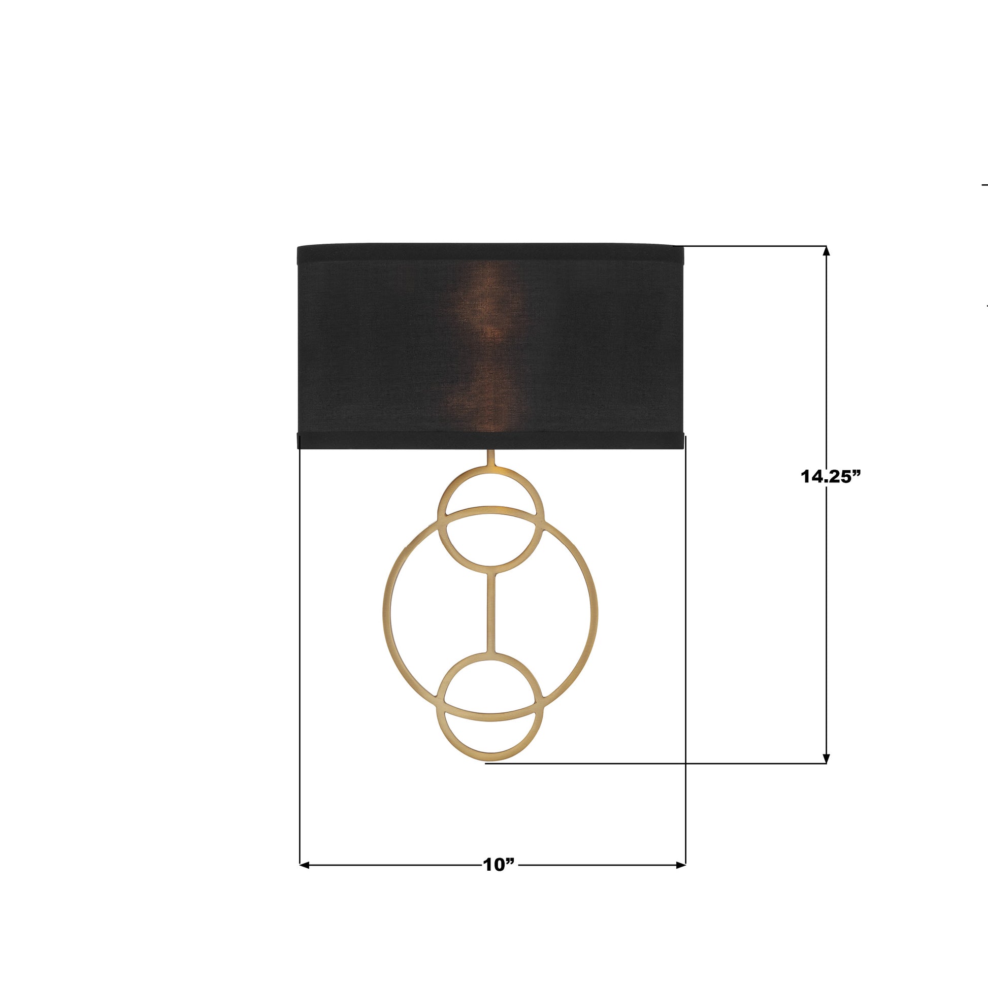 Crystorama Laurel LRL-992-VG-BK – 10 Inch – 2 Light – Sconce – Vibrant Gold – Dry Rated