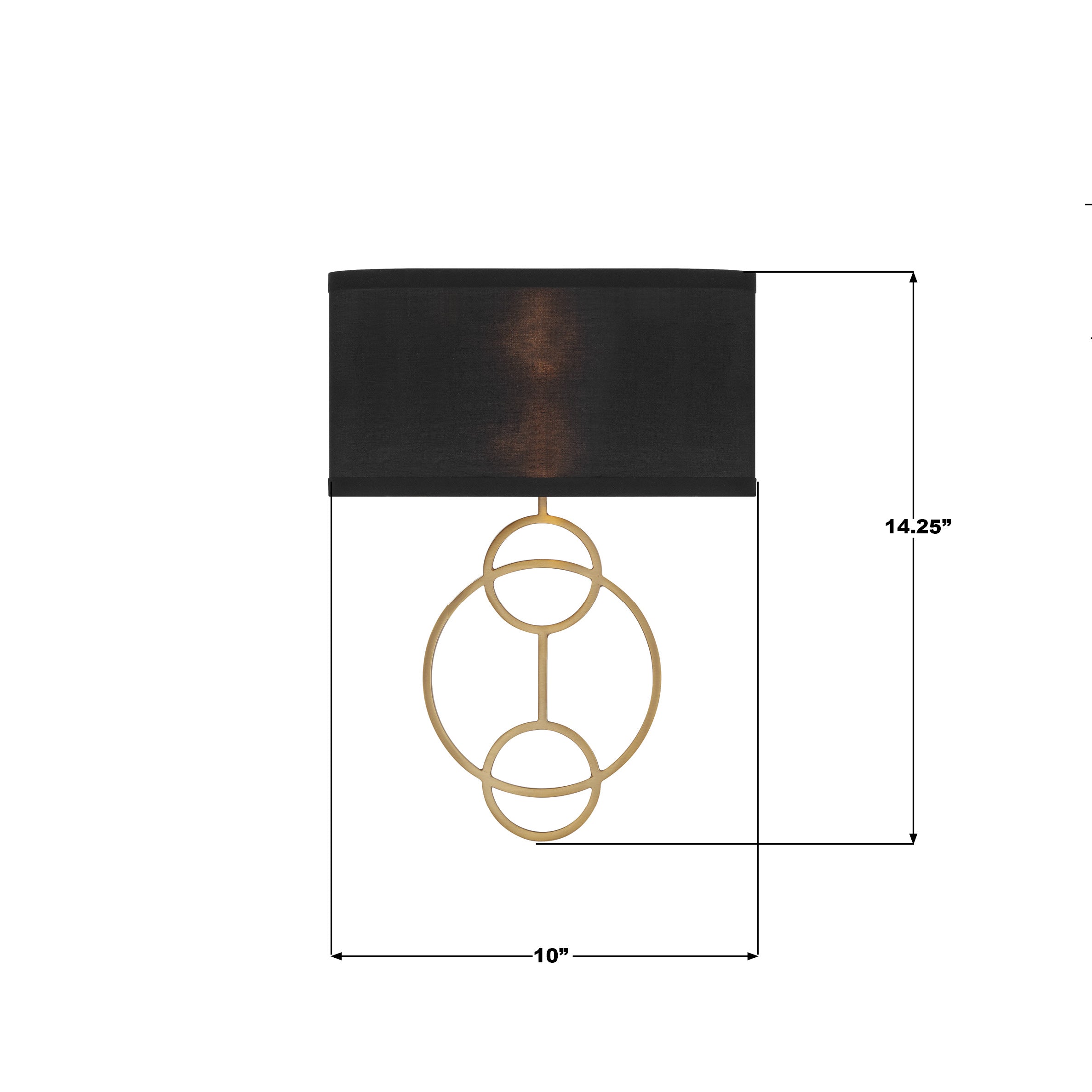 Crystorama Laurel LRL-992-VG-BK – 10 Inch – 2 Light – Sconce – Vibrant Gold – Dry Rated