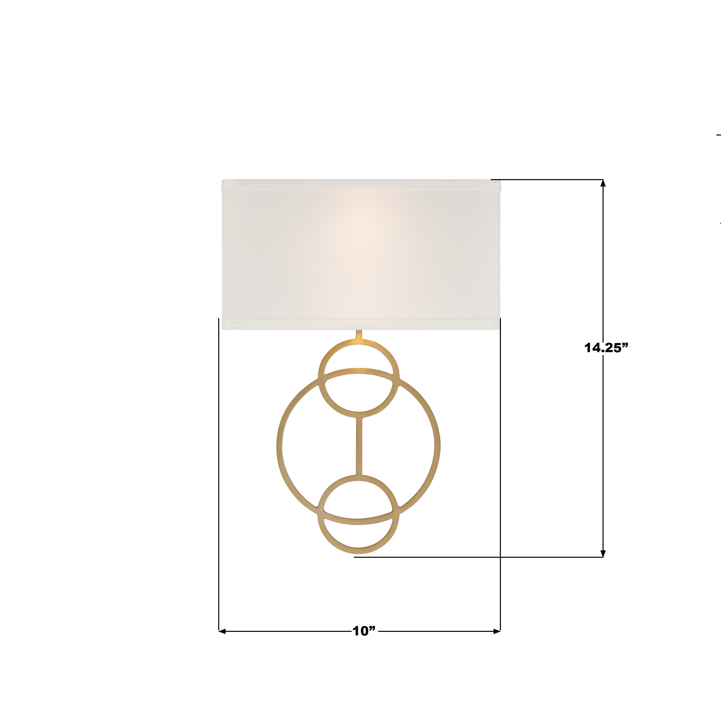 Crystorama Laurel LRL-992-VG-WH – 10 Inch – 2 Light – Sconce – Vibrant Gold – Damp Rated