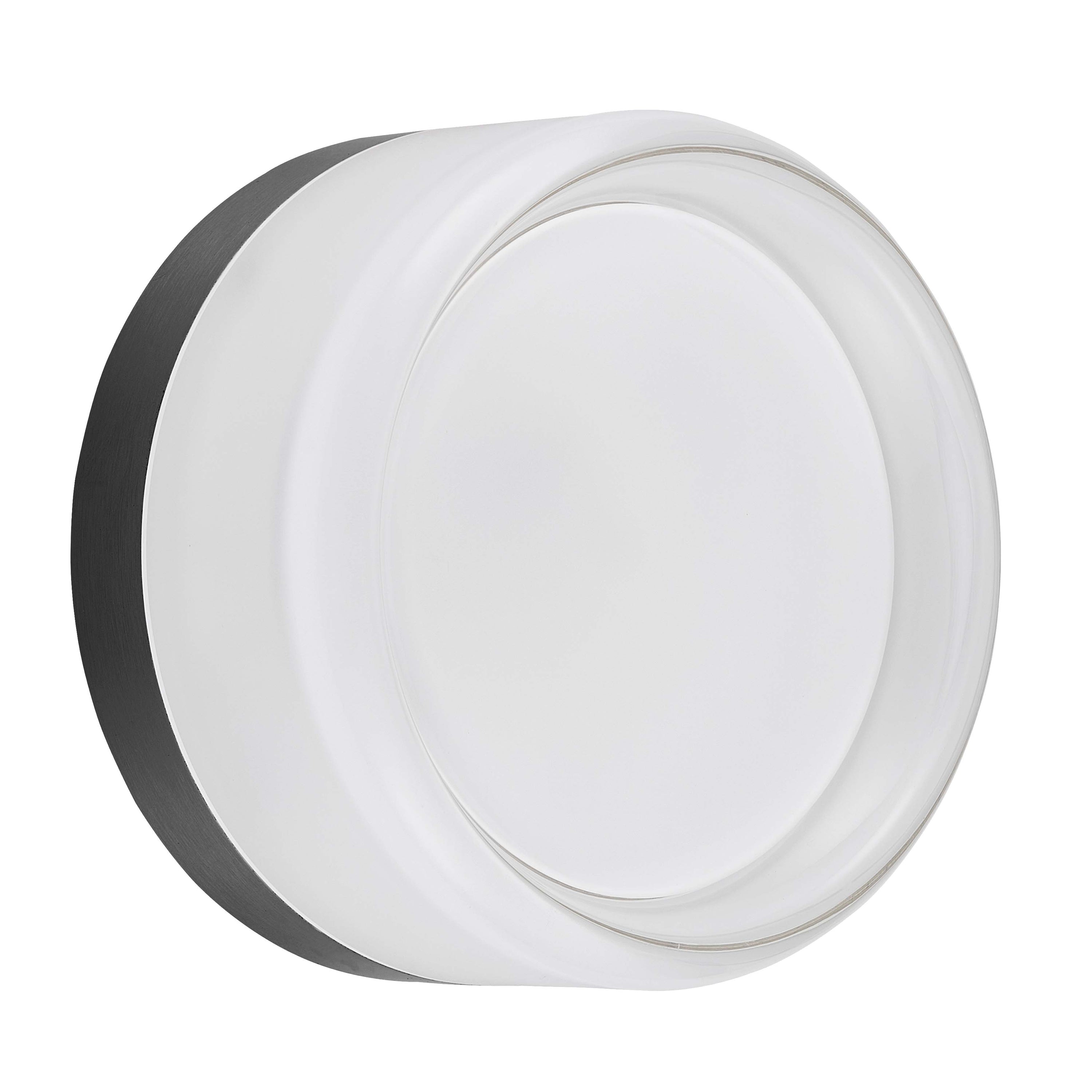 Dainolite LUC-515LEDW-MB 15W Wall Sconce Matte Black with Clear & Frosted Acrylic Diffuser