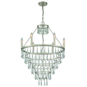 Crystorama Lucille LUC-A9066-SA – 24 Inch – 6 Light – Chandelier – Antique Silver – Dry Rated