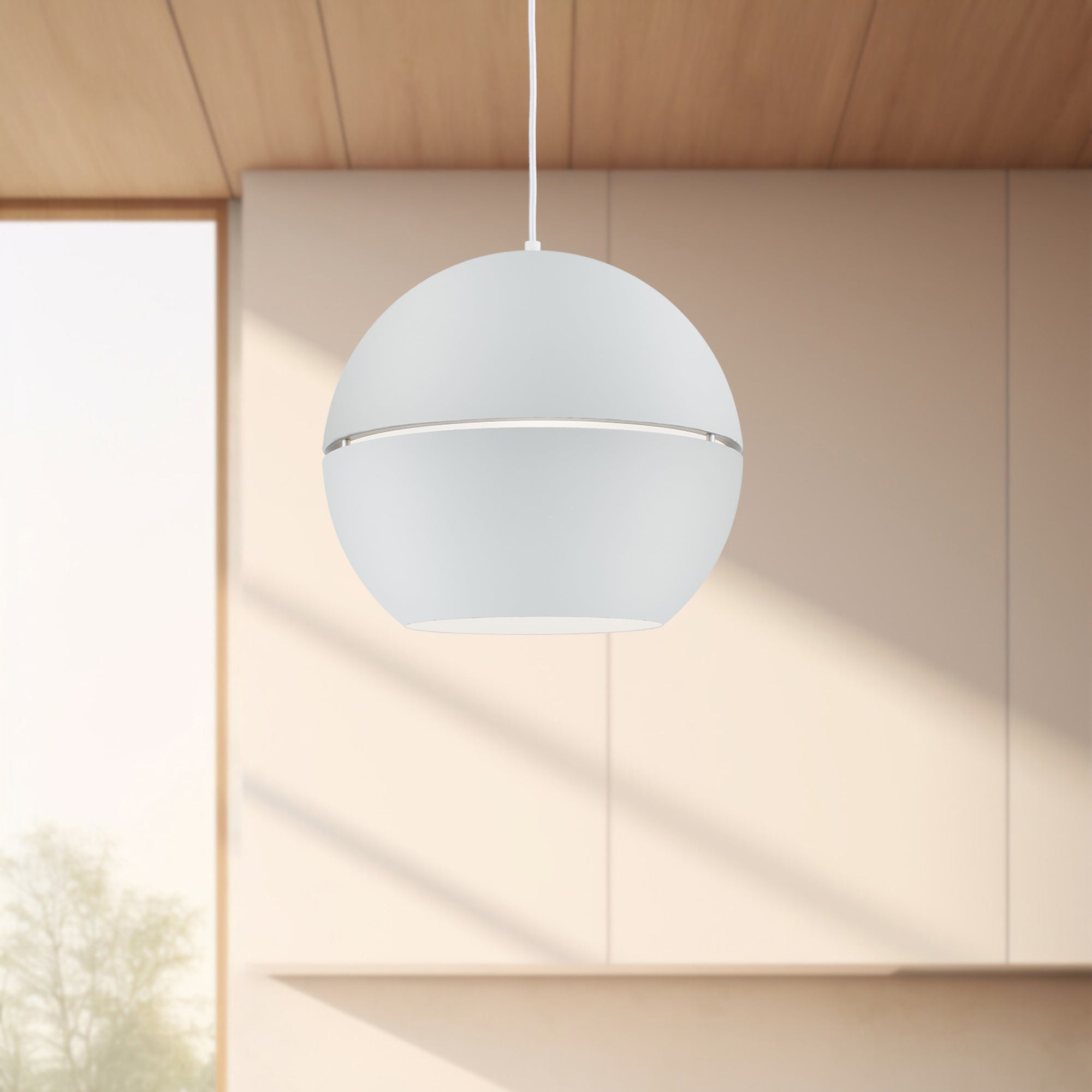 Lucas 16-in White 1 Light Pendant