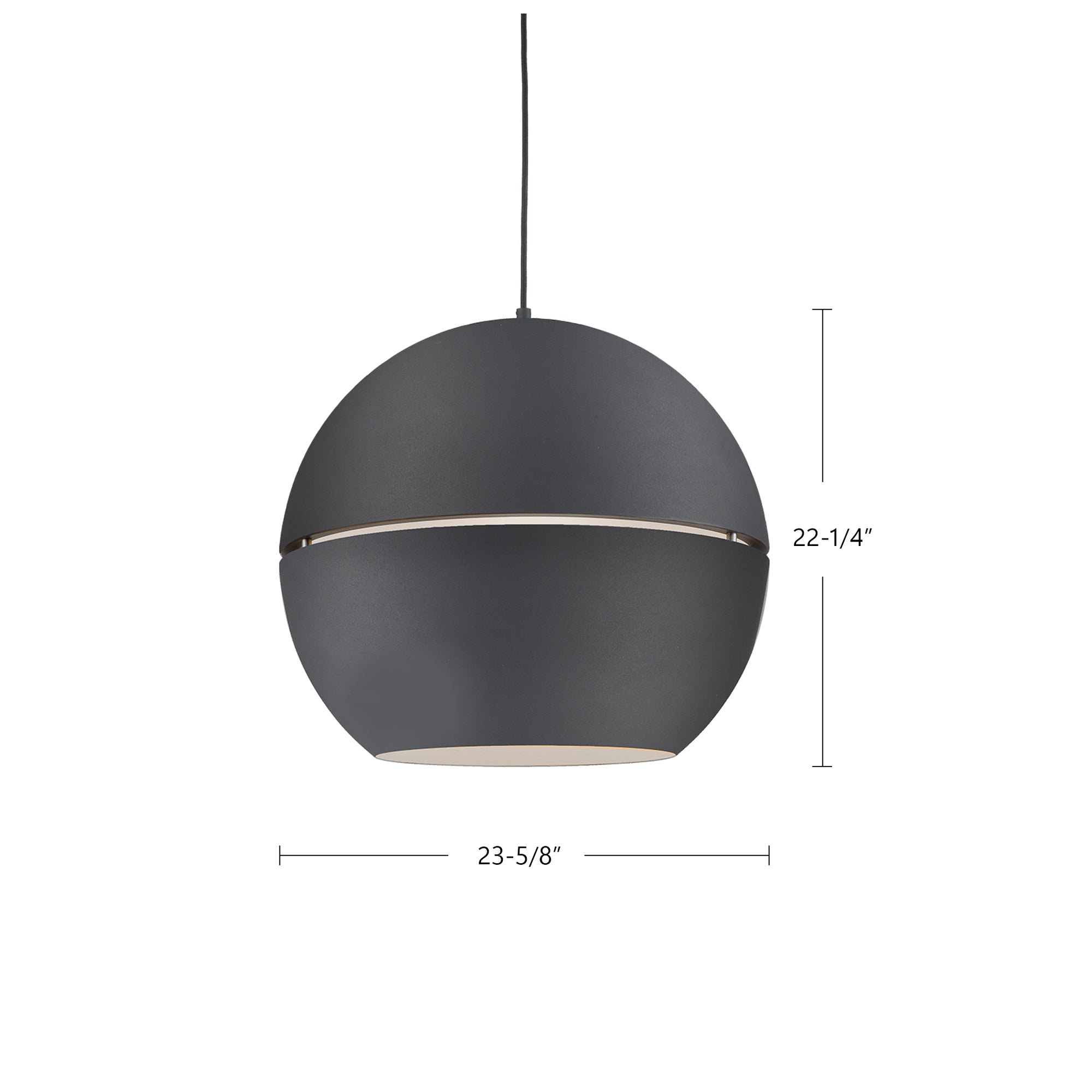 Lucas 24-in Black 1 Light Pendant