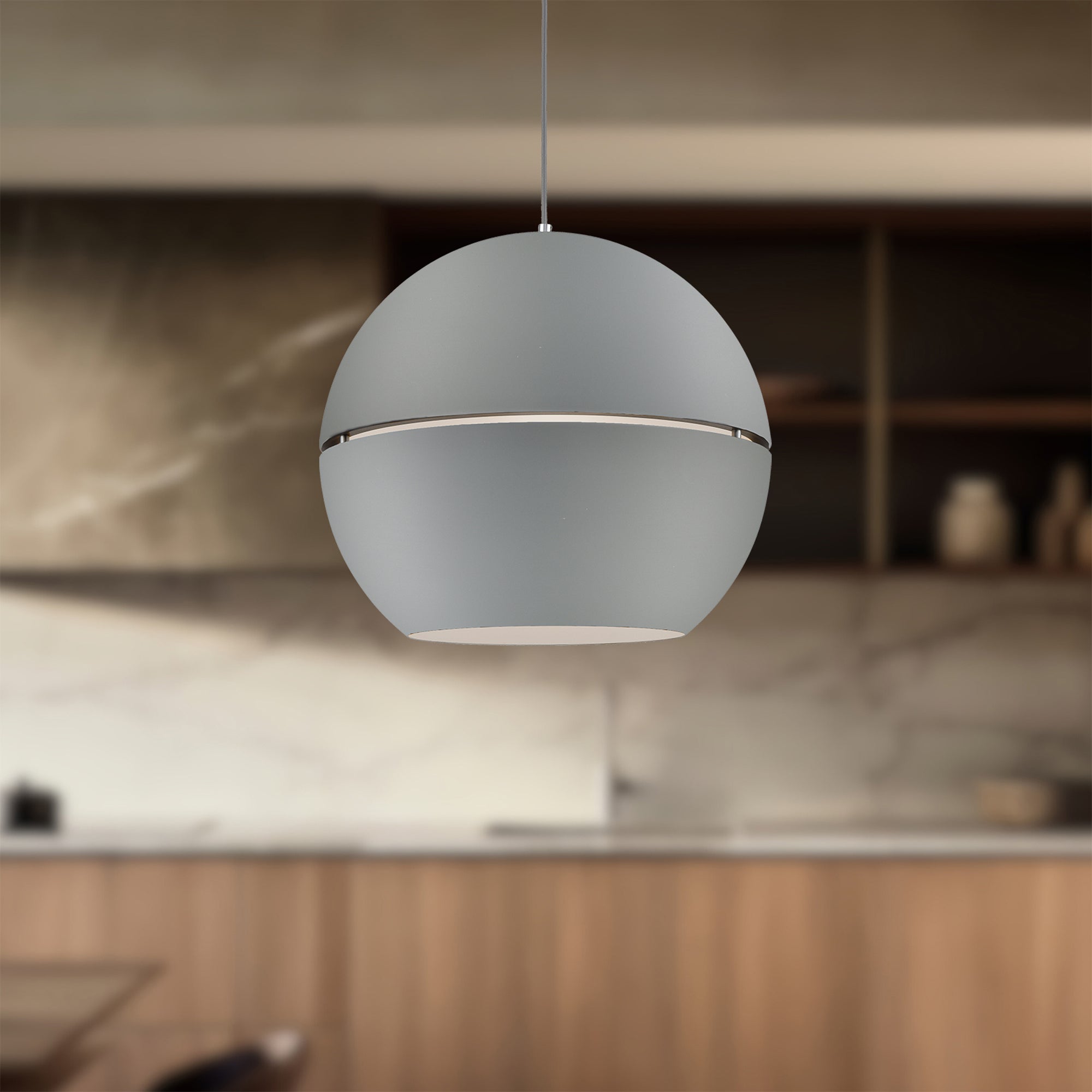 Lucas 24-in Gray 1 Light Pendant