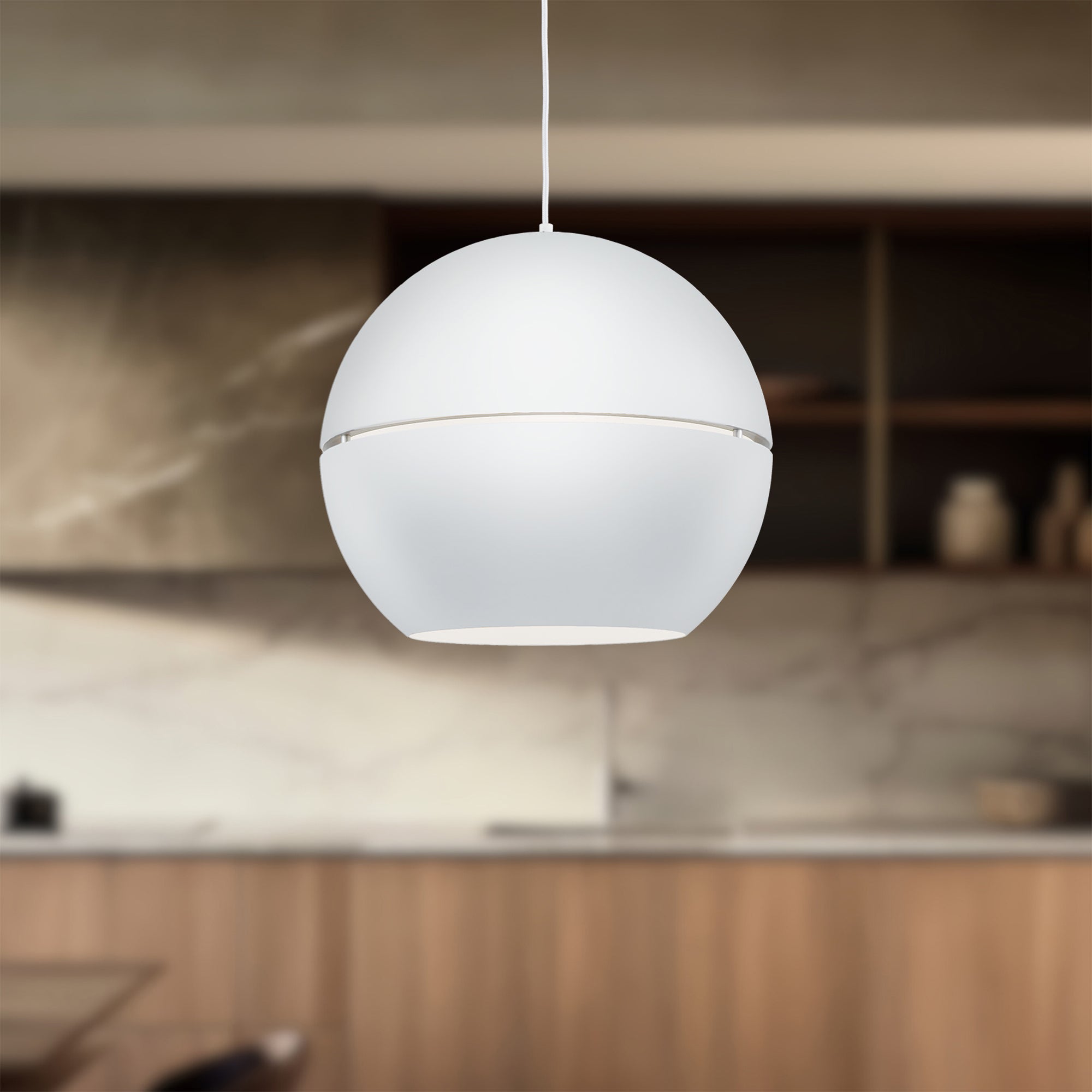 Lucas 24-in White 1 Light Pendant