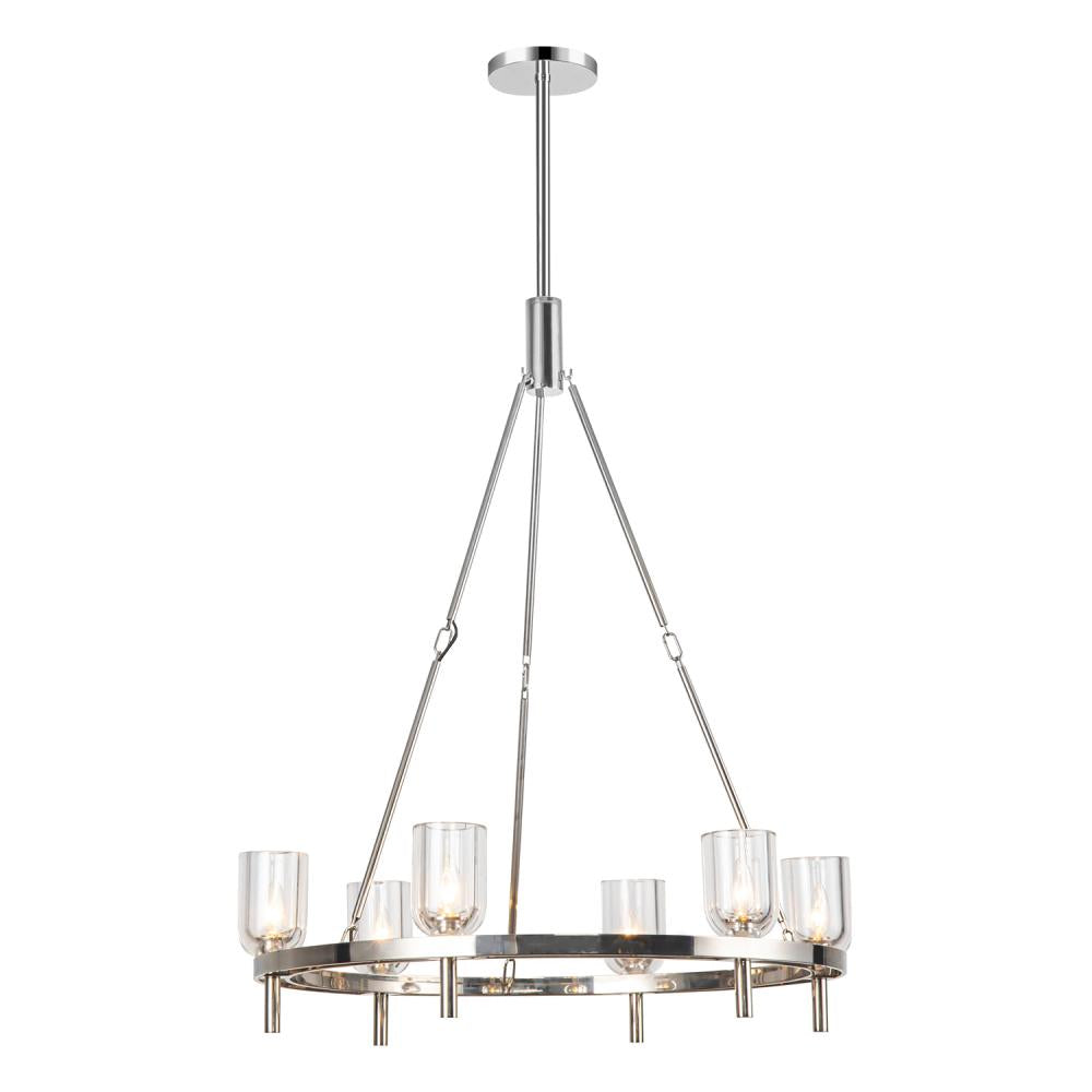 Alora Lighting LUCIAN CH338632PNCC Chandelier - Polished Nickel