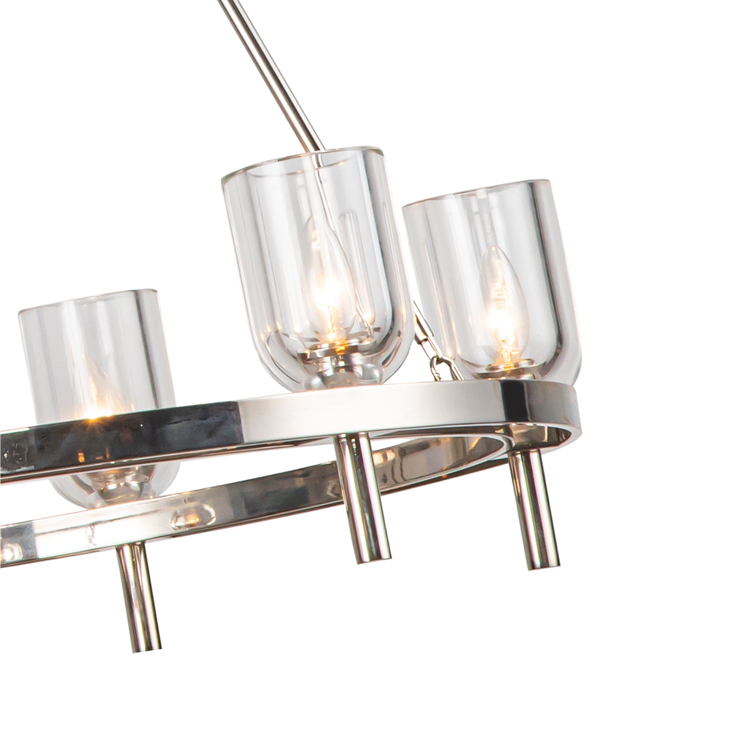 Lucian 32-in Clear Crystal/Polished Nickel 6 Lights Chandeliers
