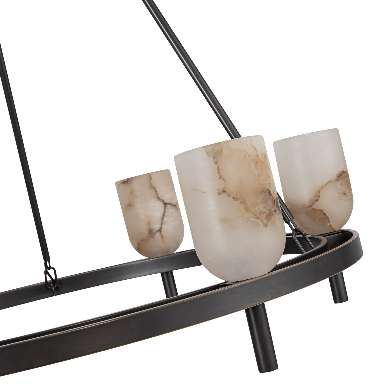 Lucian 32-in Urban Bronze/Alabaster 6 Lights Chandeliers