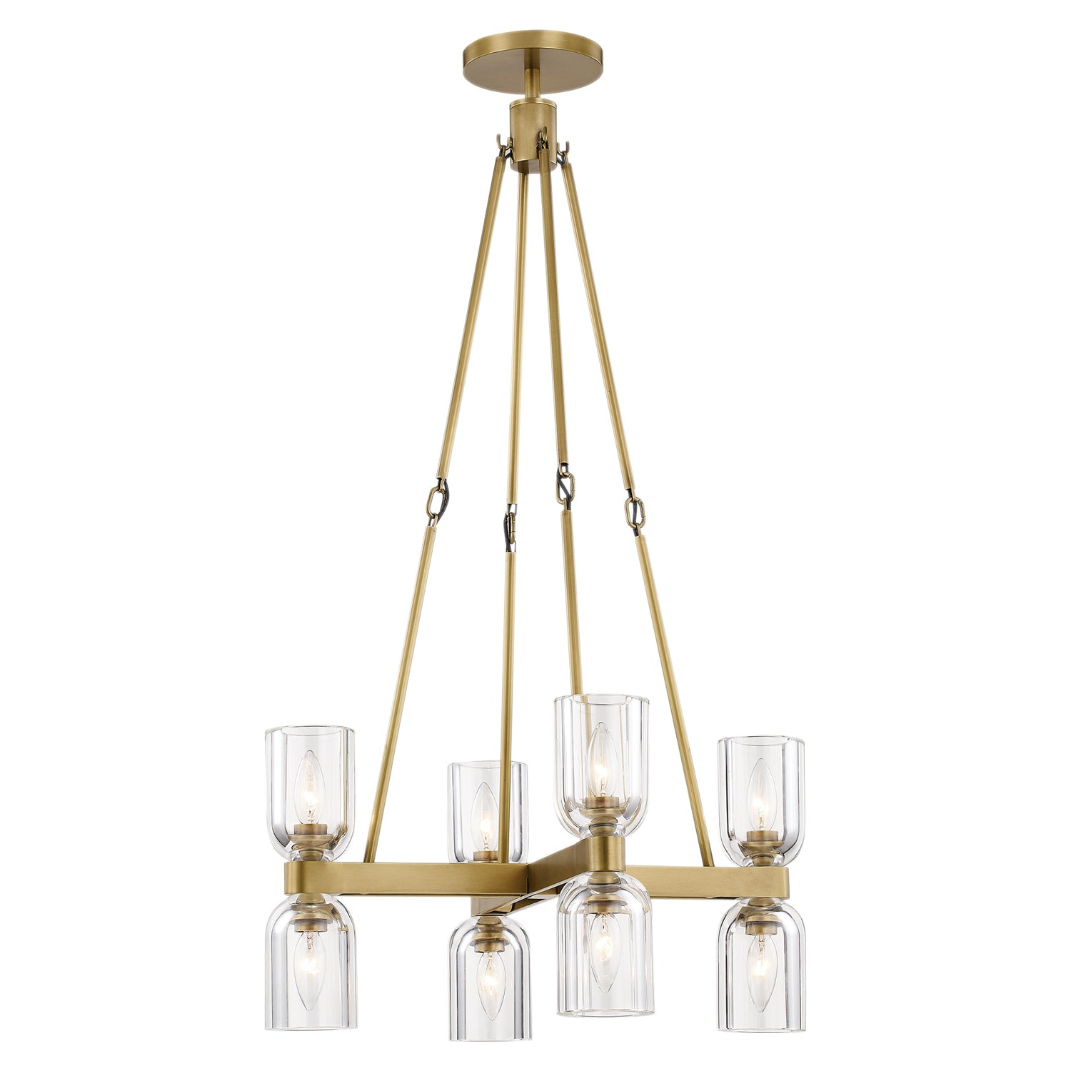 Lucian 22-in Clear Crystal/Vintage Brass 8 Lights Chandeliers
