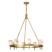 ALORA Lighting CH338836VBAR 8 Lights Chandelier, Vintage Brass/Alabaster