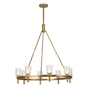 Lucian 36-in Clear Crystal/Vintage Brass 8 Lights Chandeliers