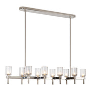 ALORA Lighting LP338052PNCC Linear Pendant, 10 Lights, Clear Crystal/Polished Nickel