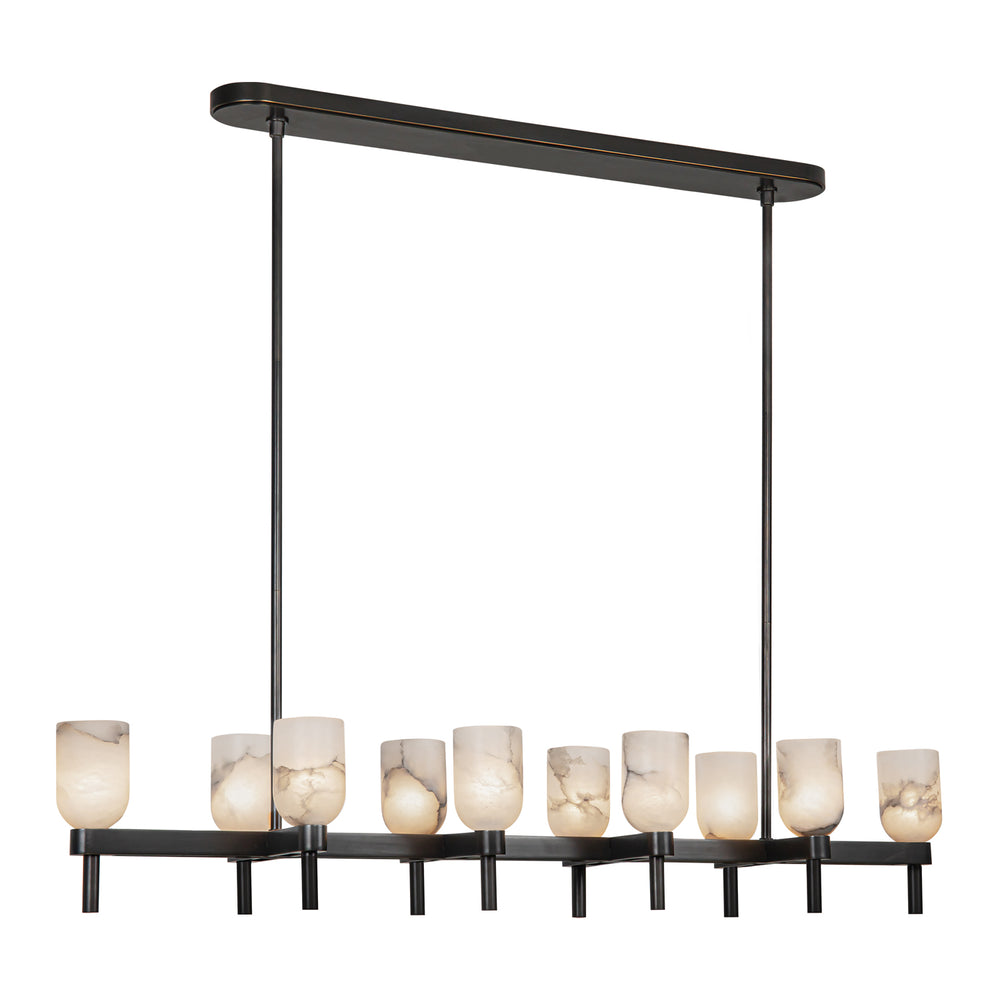 ALORA Lighting LP338052 Urban Bronze/Alabaster Linear Pendant Light Fixture, 10 Lights