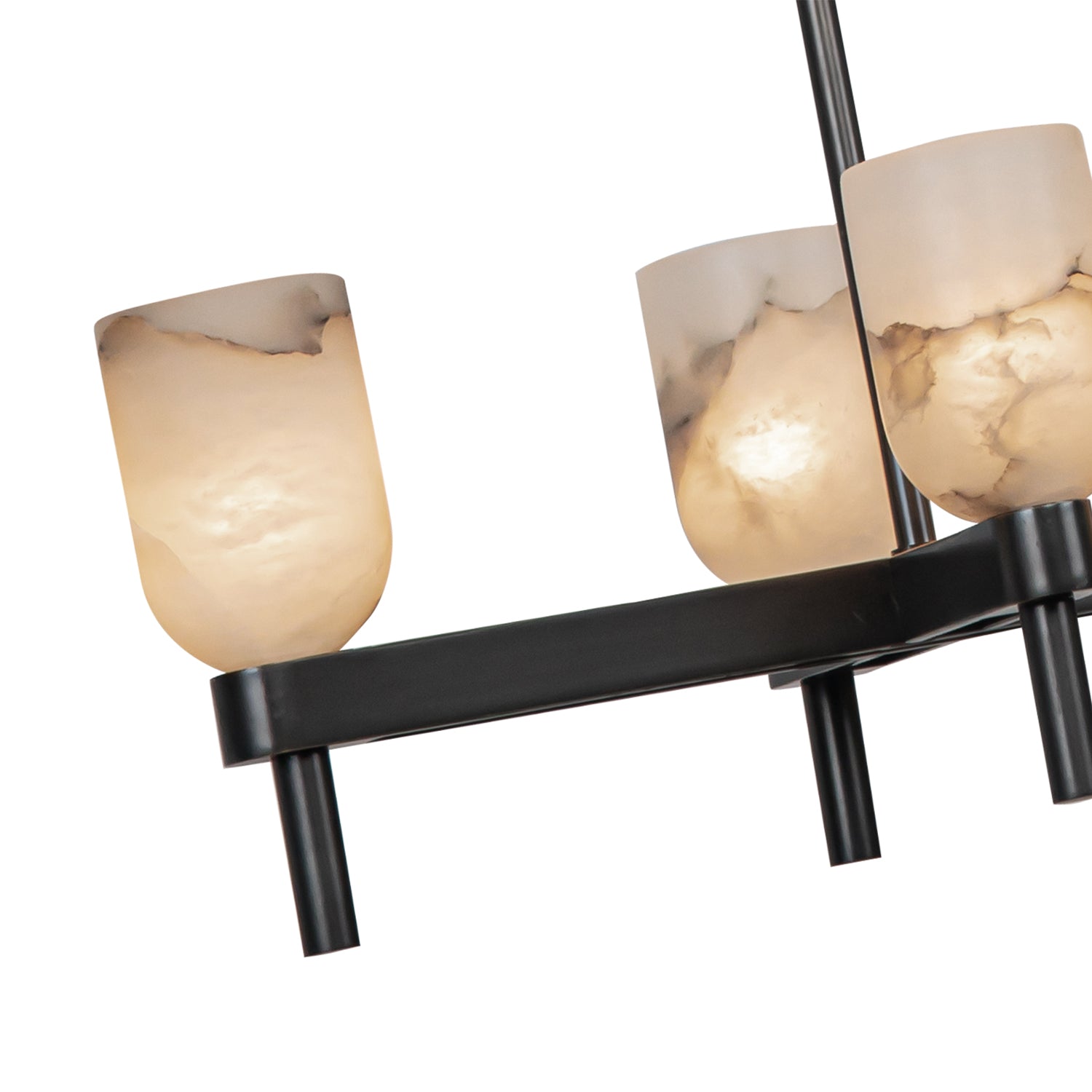 Lucian 52-in Urban Bronze/Alabaster 10 Lights Linear Pendant
