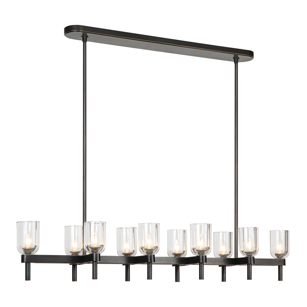 ALORA Lighting LP338052UBCC Lucian 52-in Clear Crystal/Urban Bronze Linear Pendant, UL Damp Rated, Clear Crystal/Urban Bronze