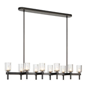 Lucian 52-in Clear Crystal/Urban Bronze 10 Lights Linear Pendant