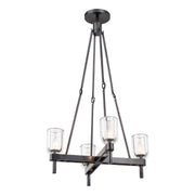 Lucian 22-in Clear Crystal/Urban Bronze 4 Lights Pendant