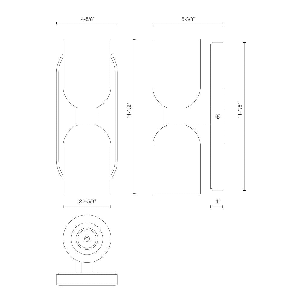 Alora Lighting LUCIAN WV338902PNCC Bathroom Fixture - Polished Nickel