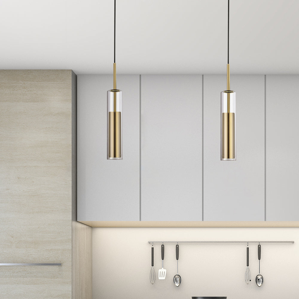 Dainolite LUNA LUN-1LEDP-AGB Pendant Modern - Aged Brass