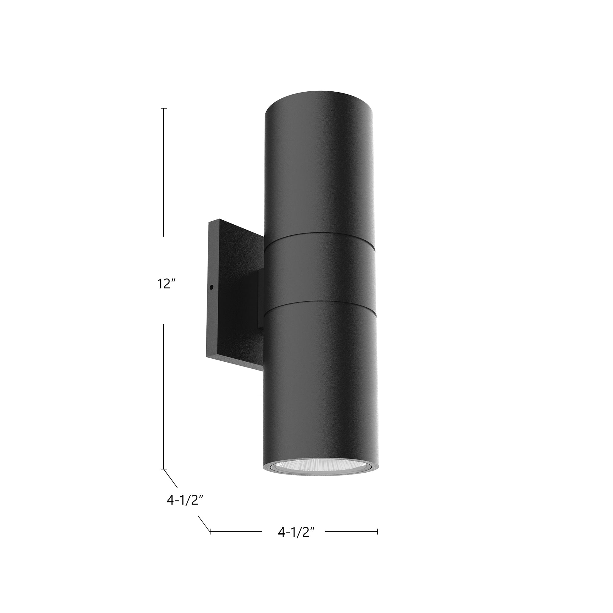 Lund 12-in Gray LED Exterior Wall Sconce