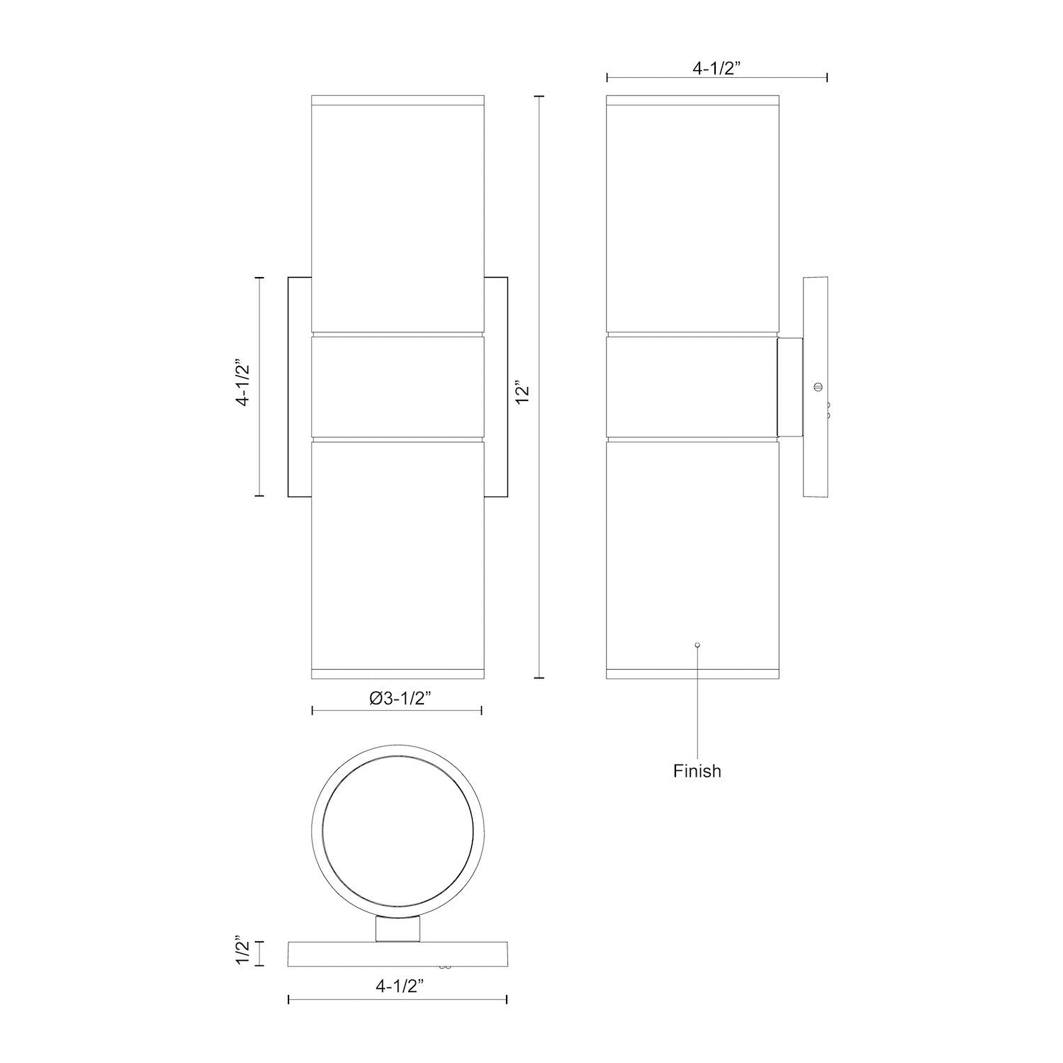 Lund 12-in Gray LED Exterior Wall Sconce