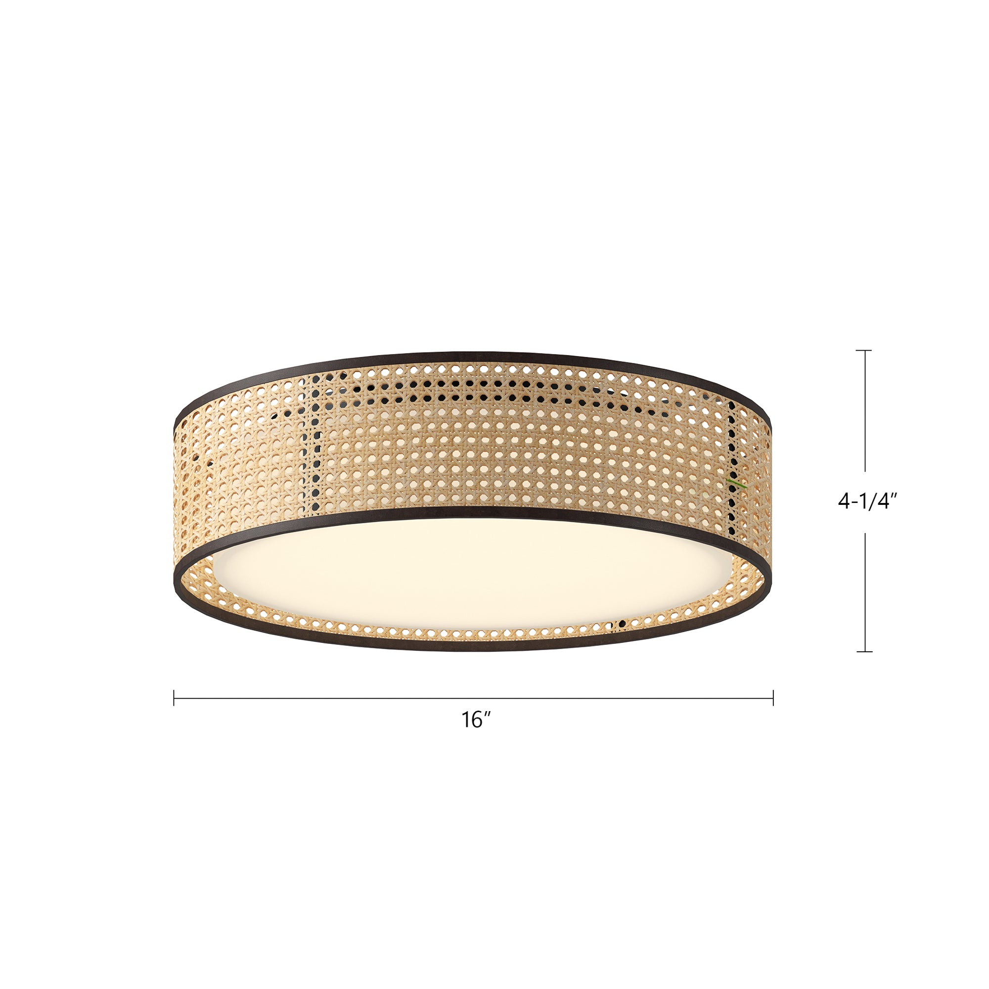 Lyla 16-in Rattan LED Flush Mount