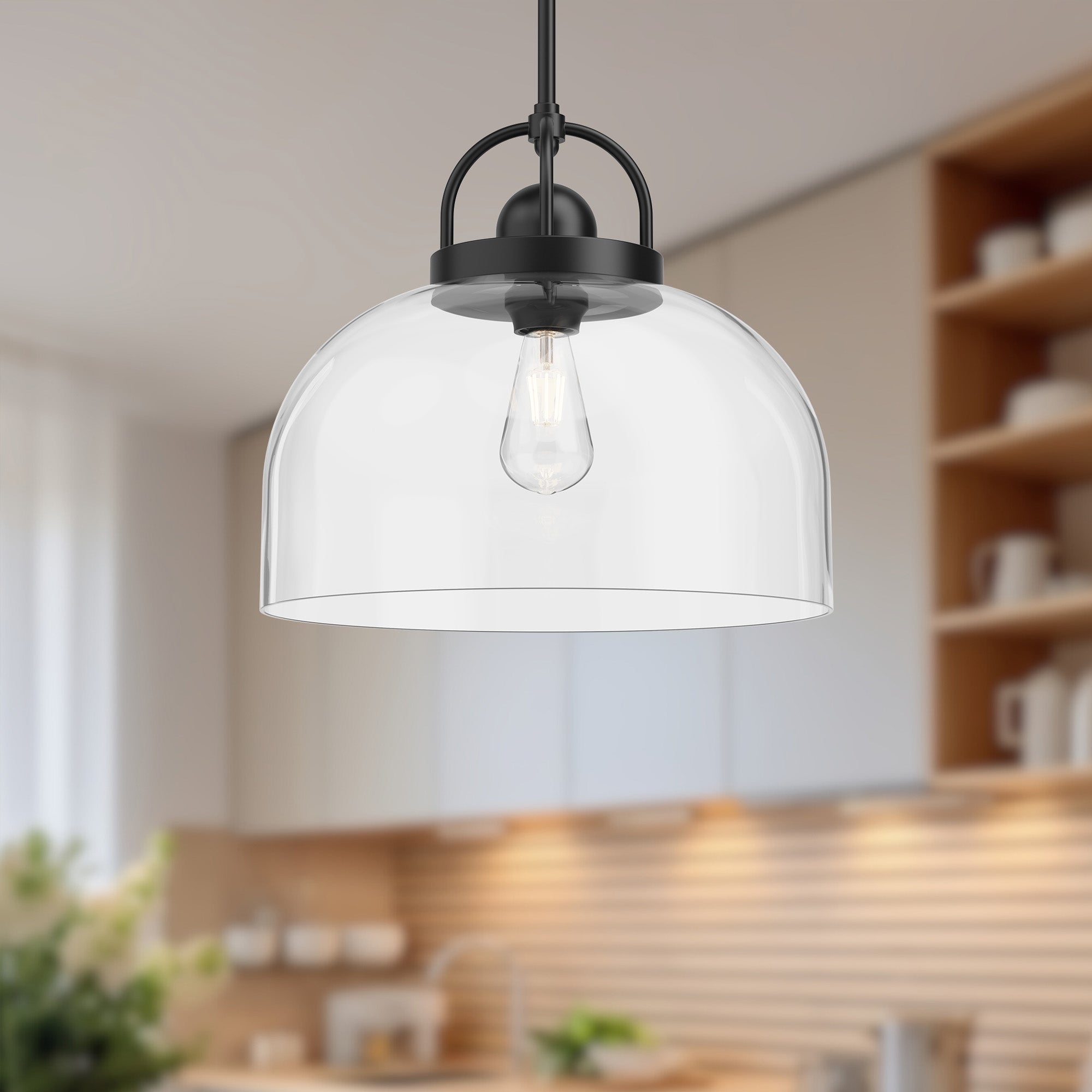 Lancaster 15-in Matte Black 1 Light Pendant