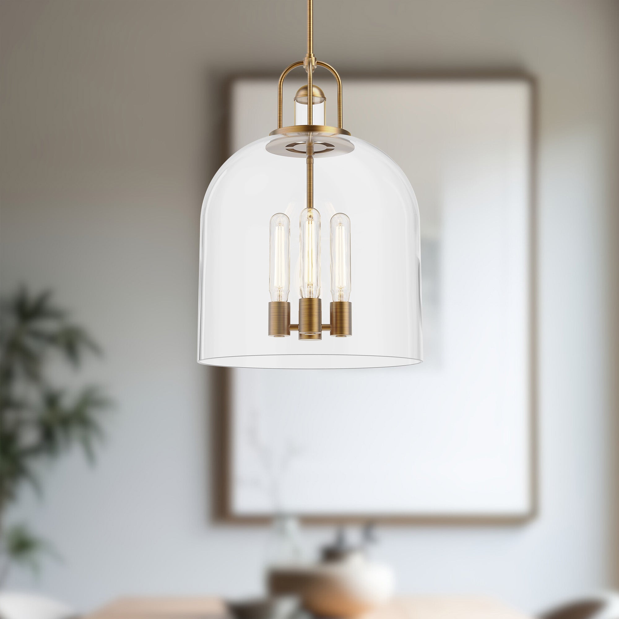 Lancaster 16-in Aged Gold 4 Lights Pendant