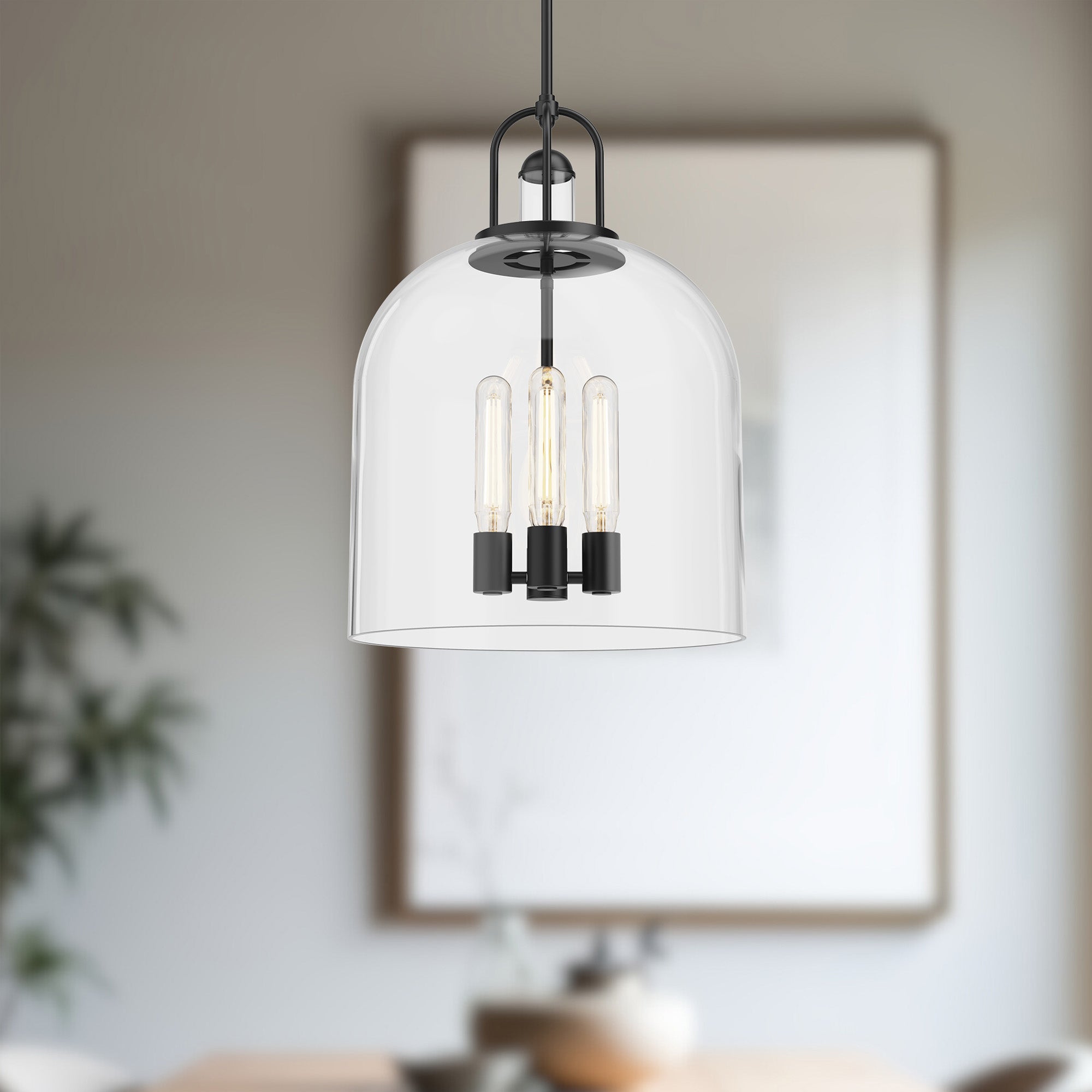 Lancaster 16-in Matte Black 4 Lights Pendant