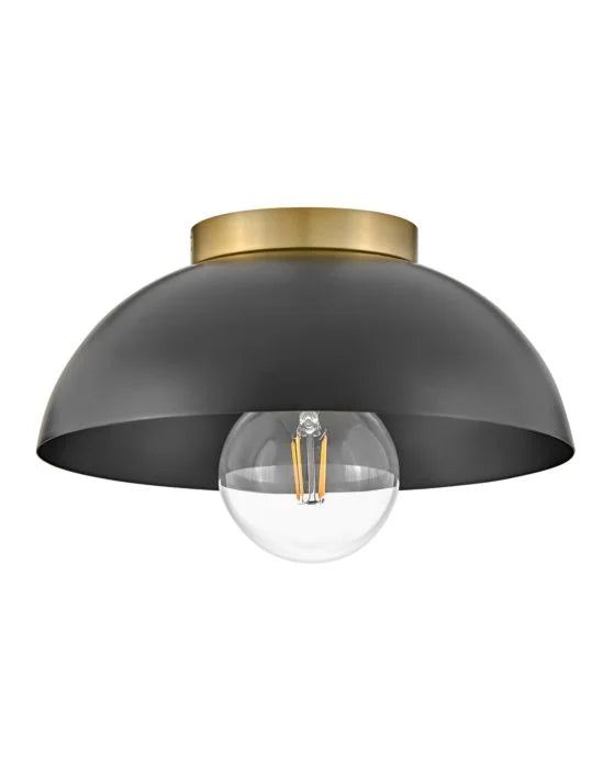 Lark Stu 83301BK Mid-Century Modern Small Flush Mount Ceiling Light Fixture - Black
