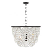 5-Light Chandelier in White with Oil Rubbed Bronze