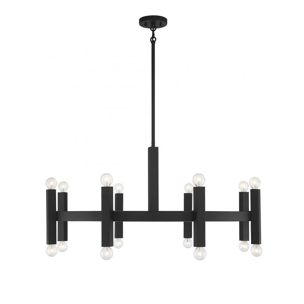 16-Light Chandelier in Matte Black