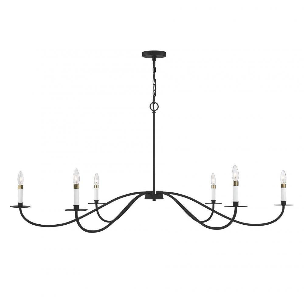 6-Light Chandelier in Matte Black