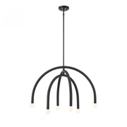 6-Light Chandelier in Matte Black