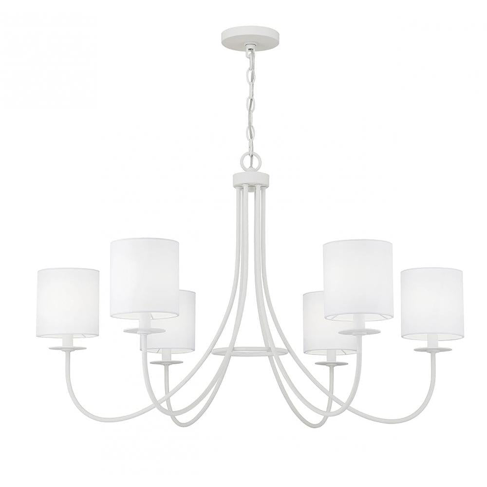 6-Light Chandelier in Bisque White