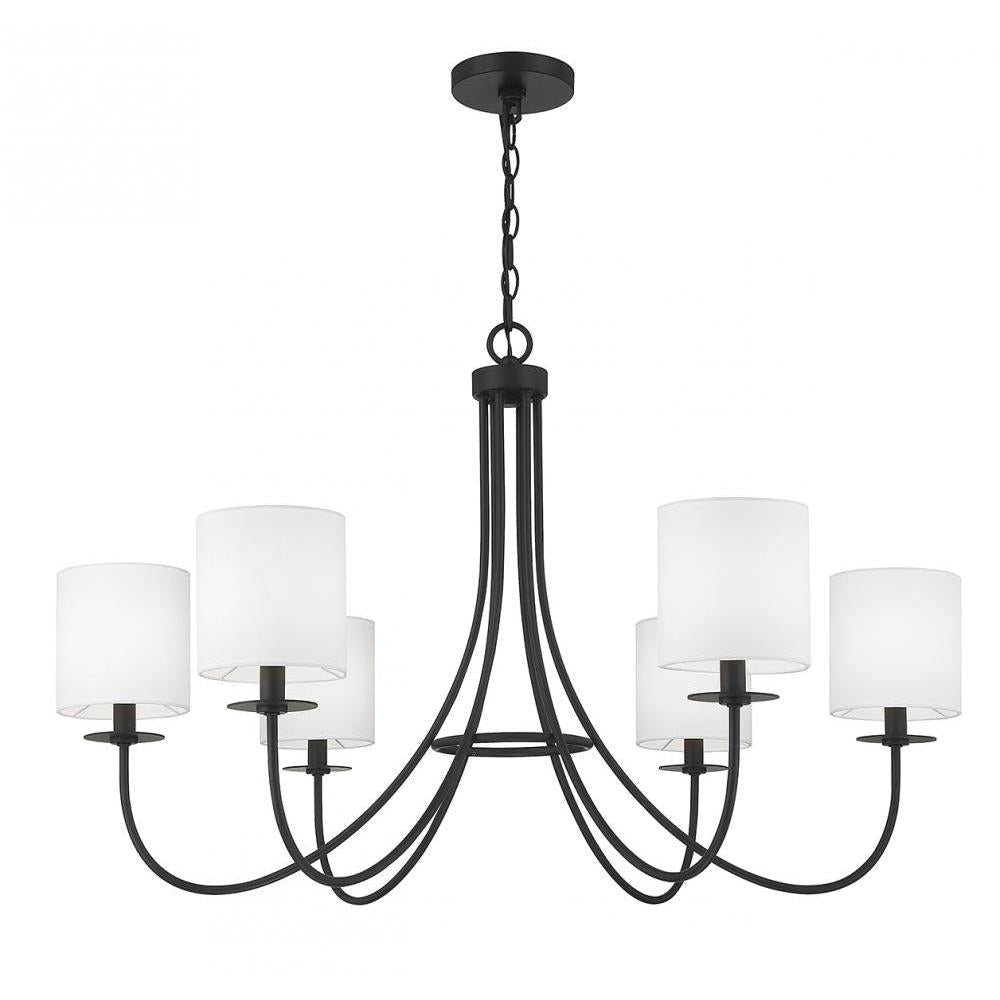 6-Light Chandelier in Matte Black