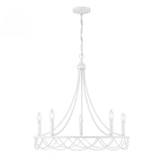5-Light Chandelier in Distressed White