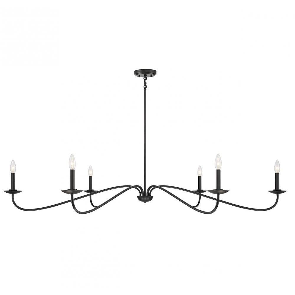 6-Light Chandelier in Matte Black