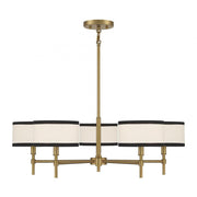 5-Light Chandelier in Natural Brass