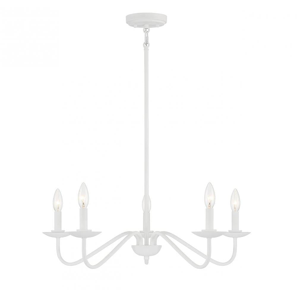 5-Light Chandelier in Bisque White