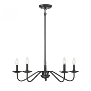 5-Light Chandelier in Matte Black