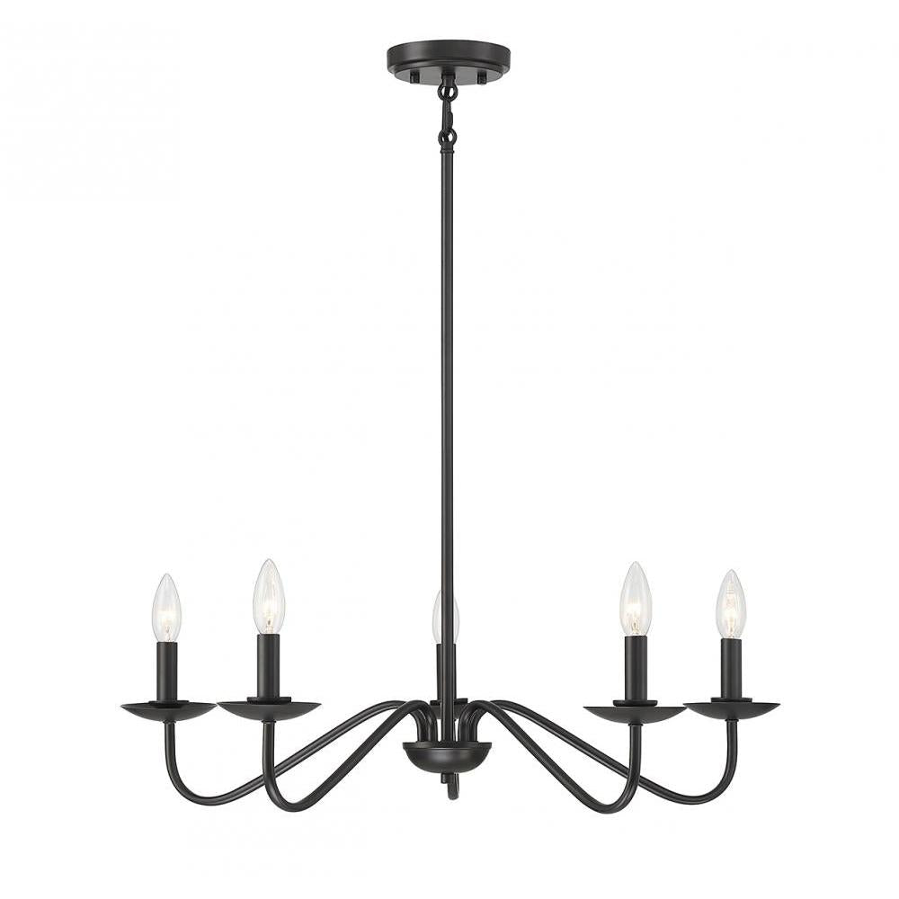 5-Light Chandelier in Matte Black