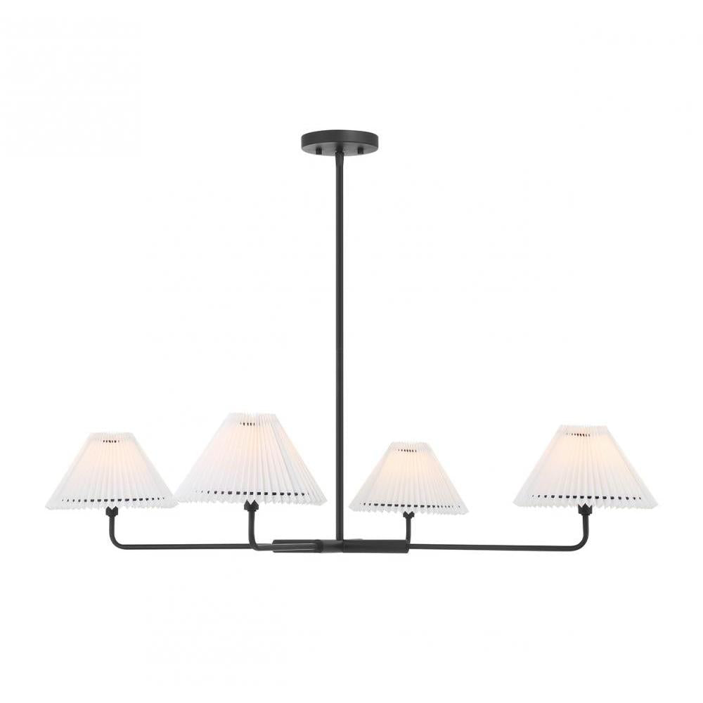 4-Light Chandelier in Matte Black