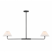 2-Light Linear Chandelier in Matte Black