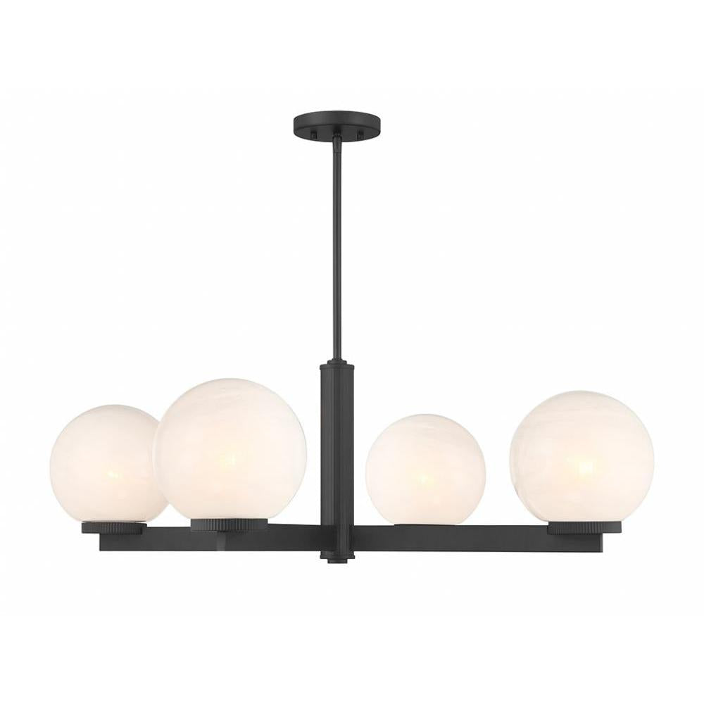 4-Light Chandelier in Matte Black