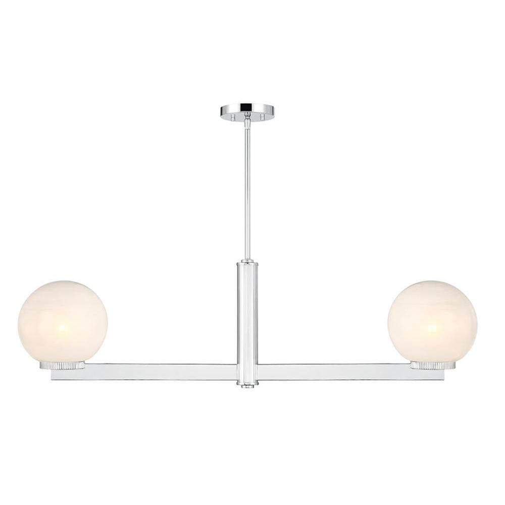 2-Light Linear Chandelier in Chrome