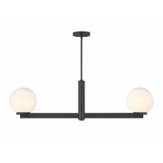 2-Light Linear Chandelier in Matte Black