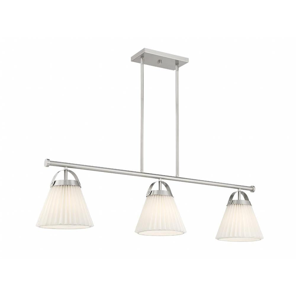 3-Light Linear Chandelier in Brushed Nickel