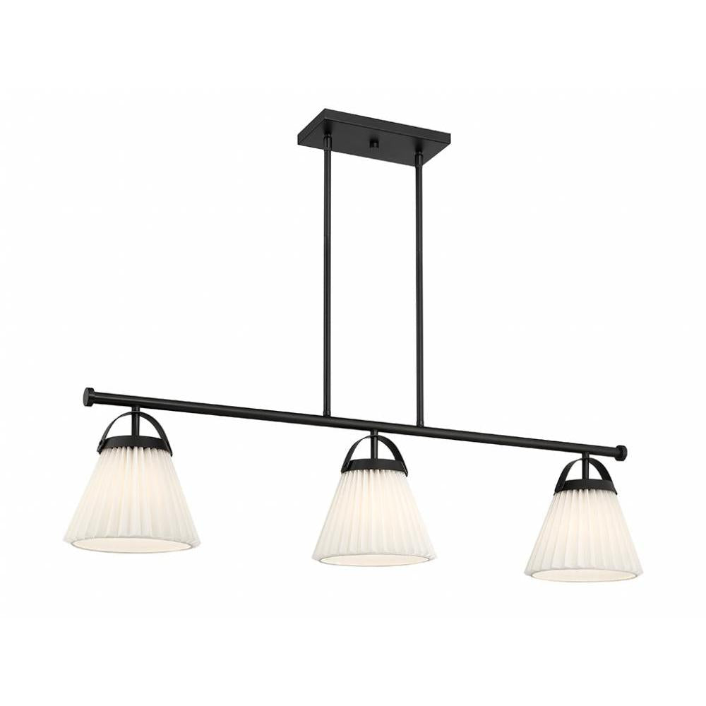 3-Light Linear Chandelier in Matte Black